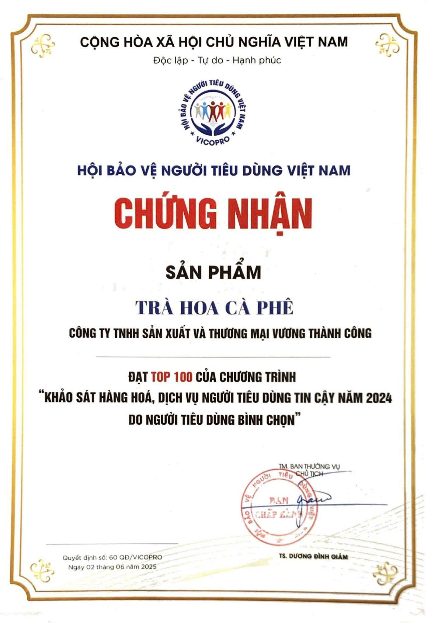 chung nhan tra hoa ca phe